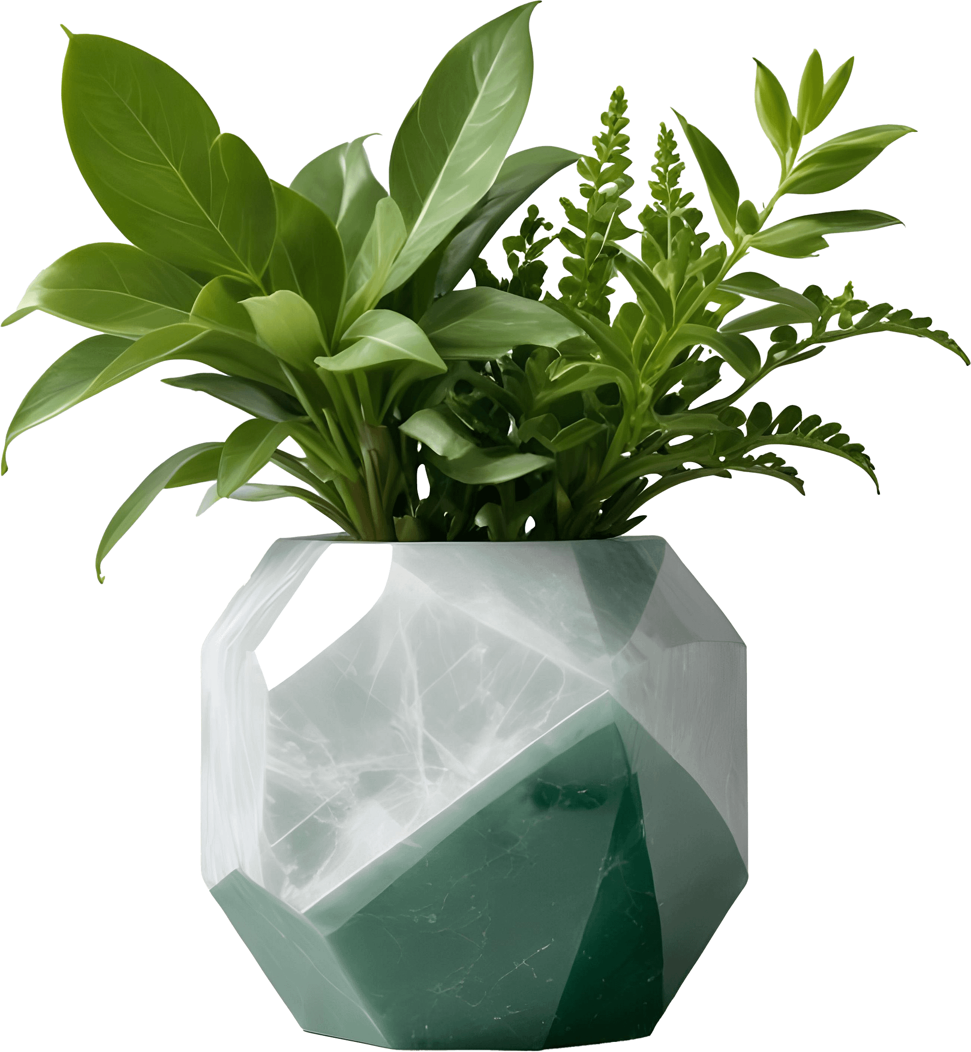 Jade Signature – Faceted Jade Planter PNG product image (1)