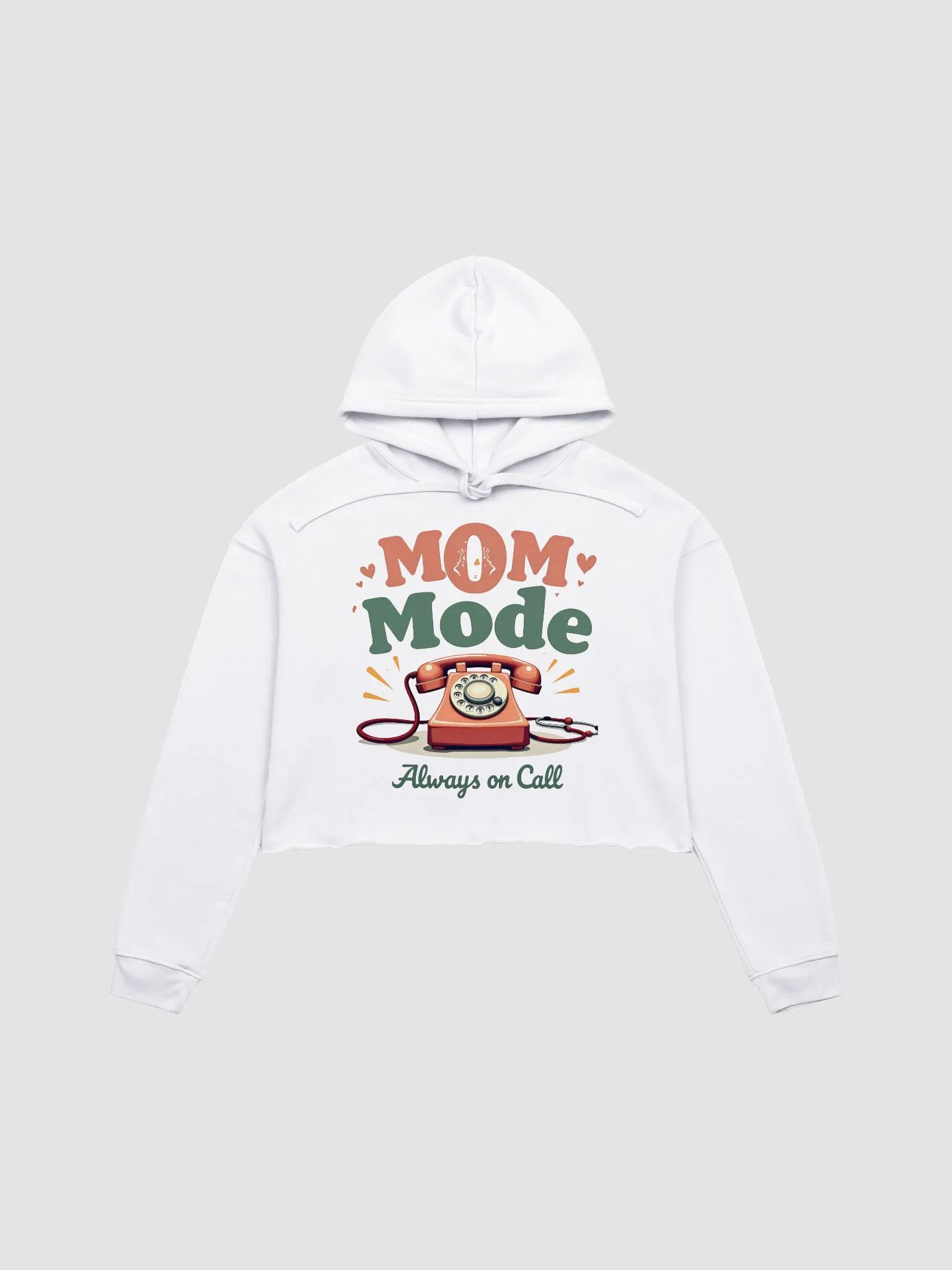 Retro MOM Mode Crop Hoodie product image (1)