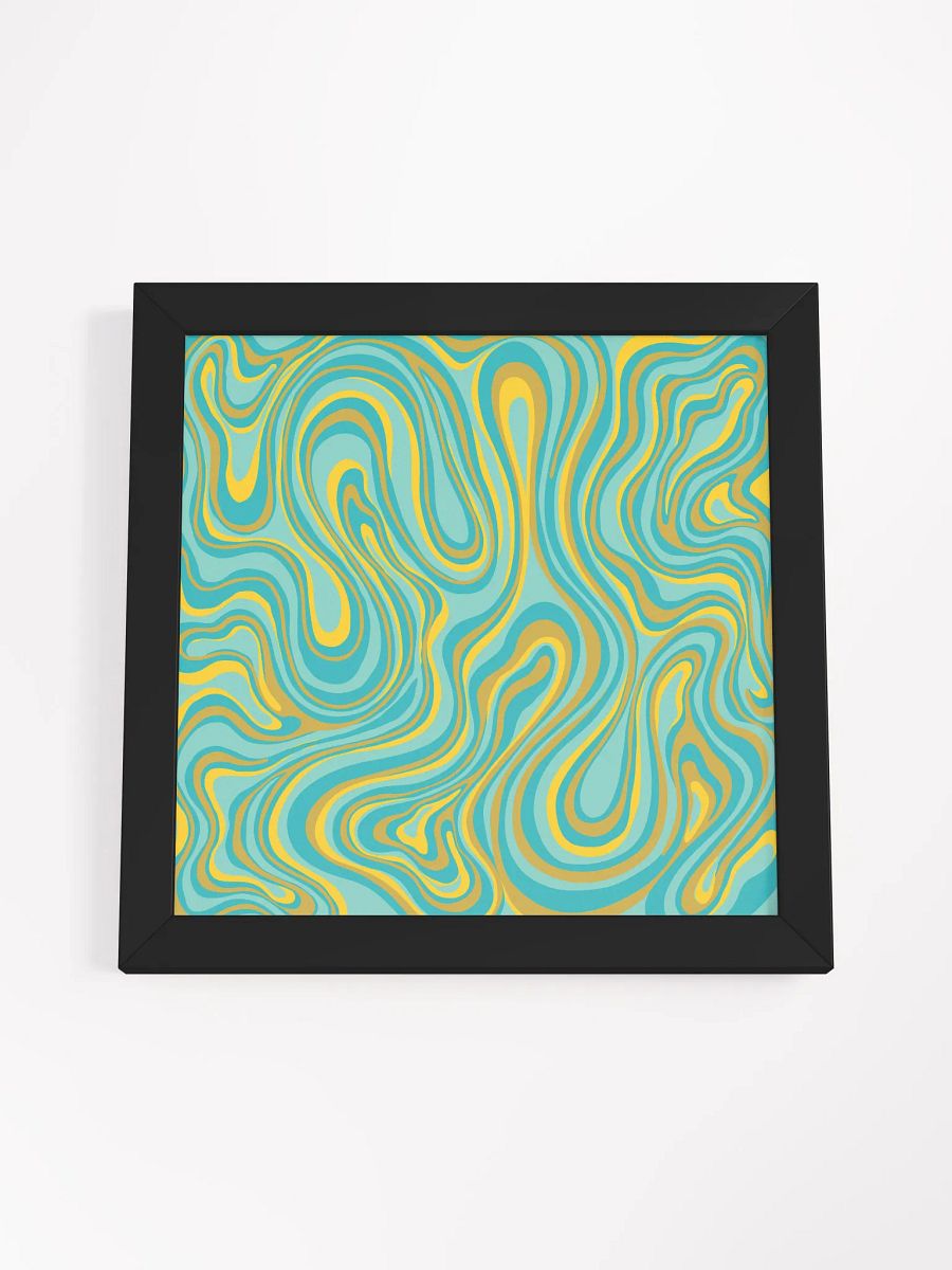 Flowing Teal Abstract Framed Poster - Stone No. 1 product image (4)