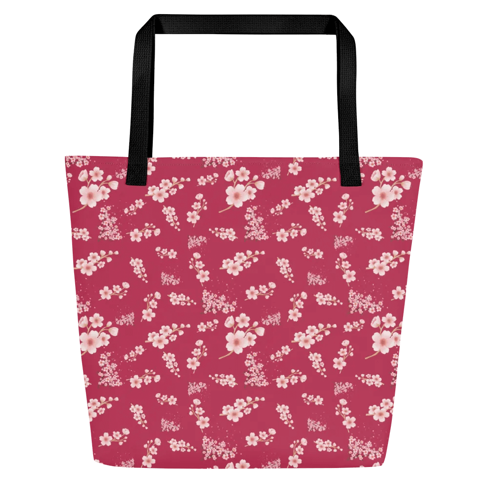 Cherry Blossoms on Magenta Floral Tote Bag product image (2)
