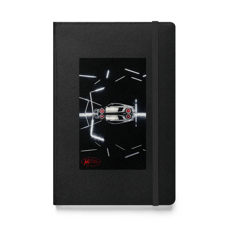 Virtual Mechanic's Reflected Speed vertical Art Hardcover Notebook