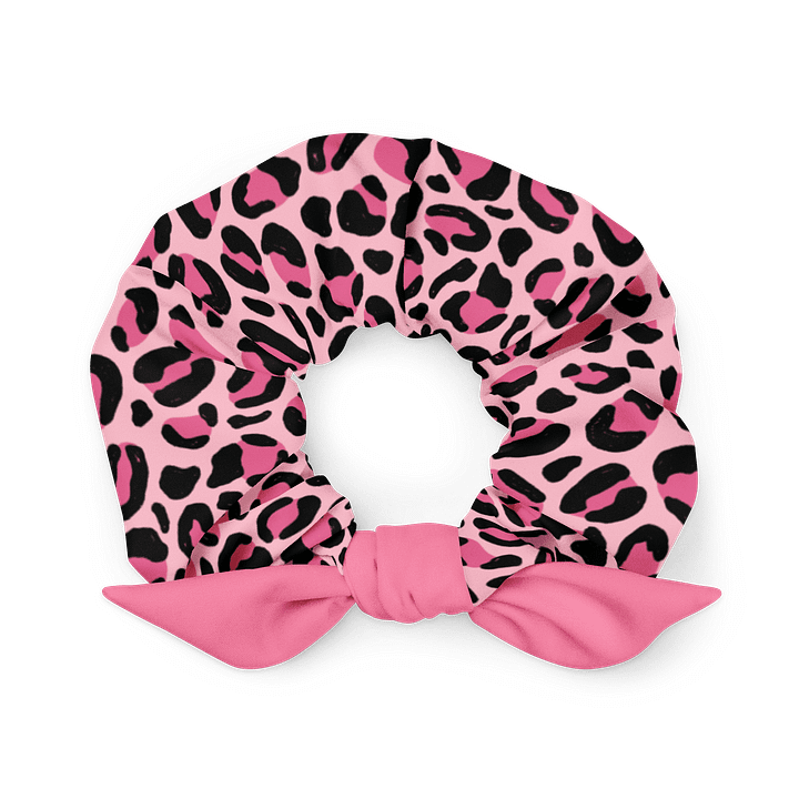 Pink Wildcat Eco Scrunchie with Bow | Sustainable Hair Accessory product image (1)