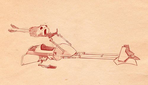 May The Porg be with you. This poor fella accidentally pressed the accelerator on a speeder bike. Thankfully it had a low fue...