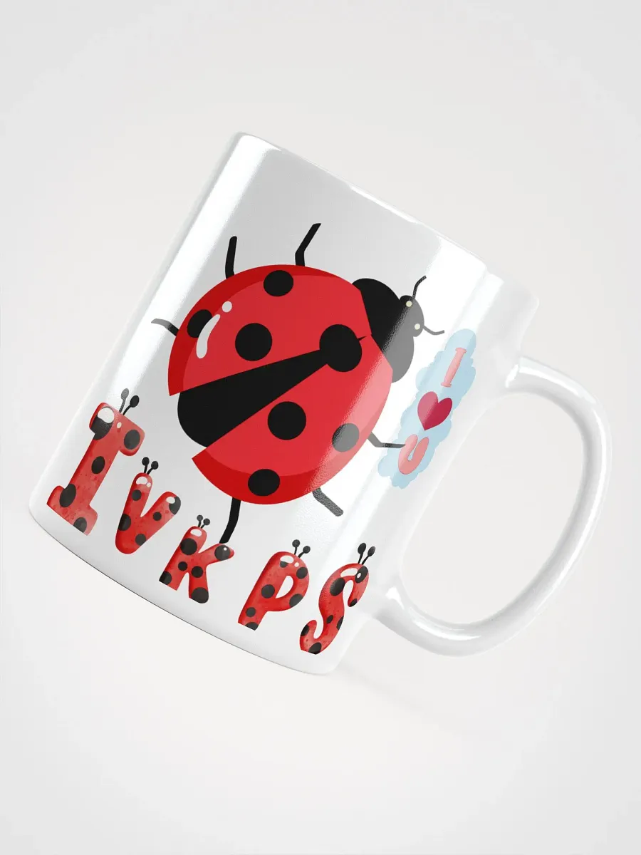 White Glossy Mug Ladybug product image (4)