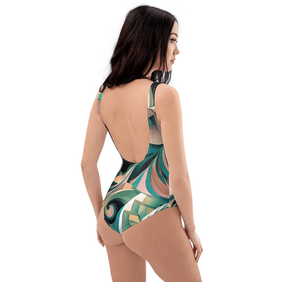 Abstract Lithographic Pattern Design one piece Swimsuit - V6 product image (3)