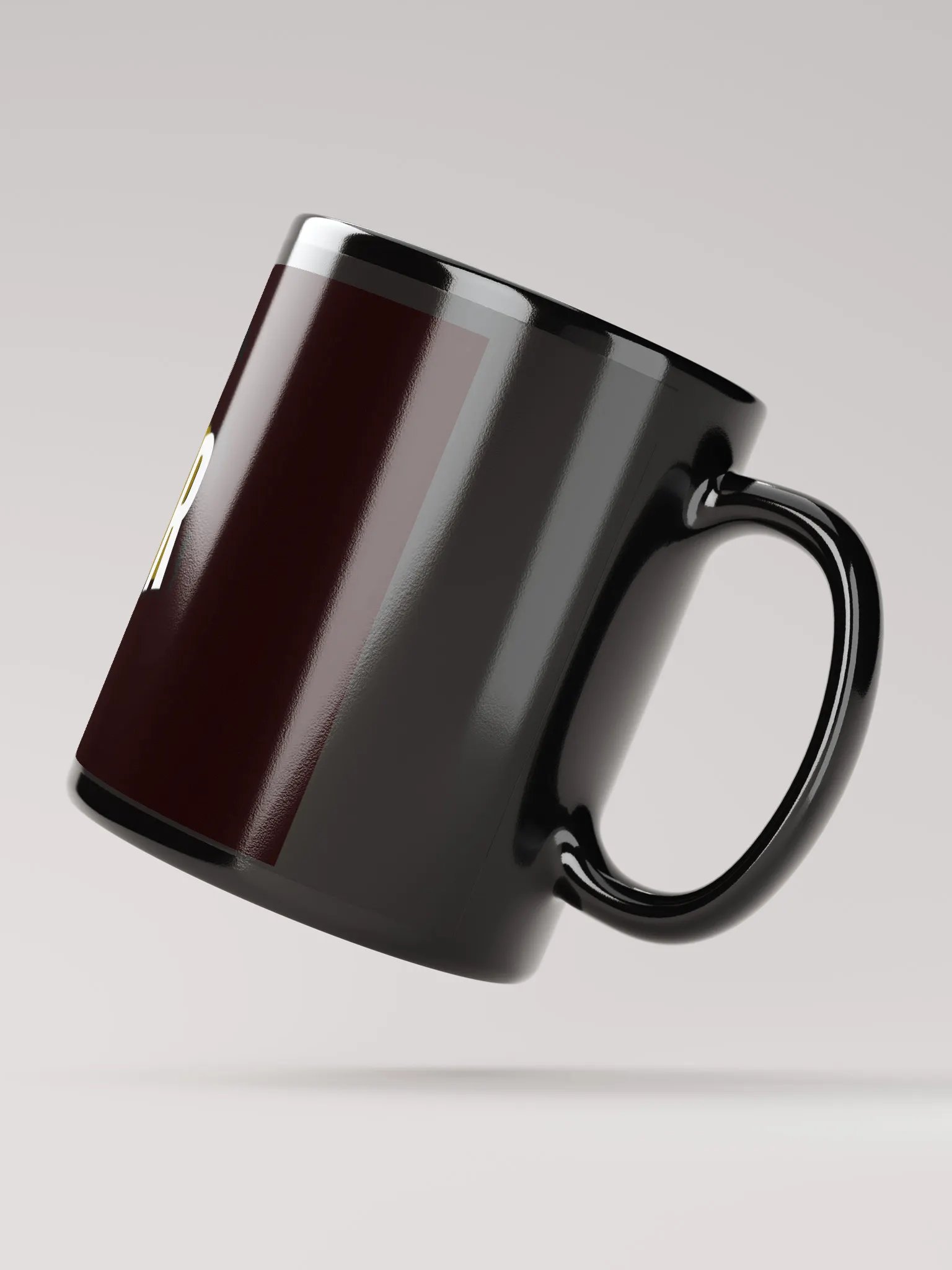 Black Glossy Conqueror's Calligraphy Mug product image (3)