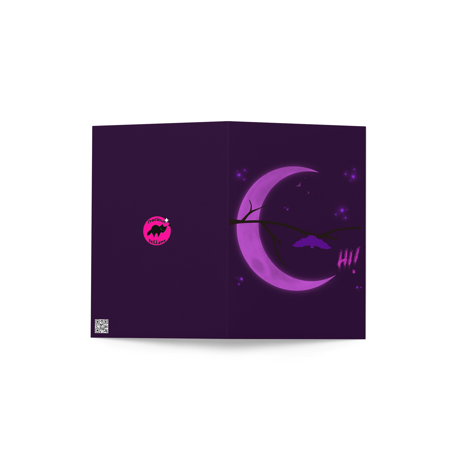 Purple Crescent Moon Greeting Card product image (2)