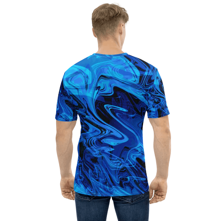 Blue and Black Swarm Pattern Urban Design T-Shirt product image (2)