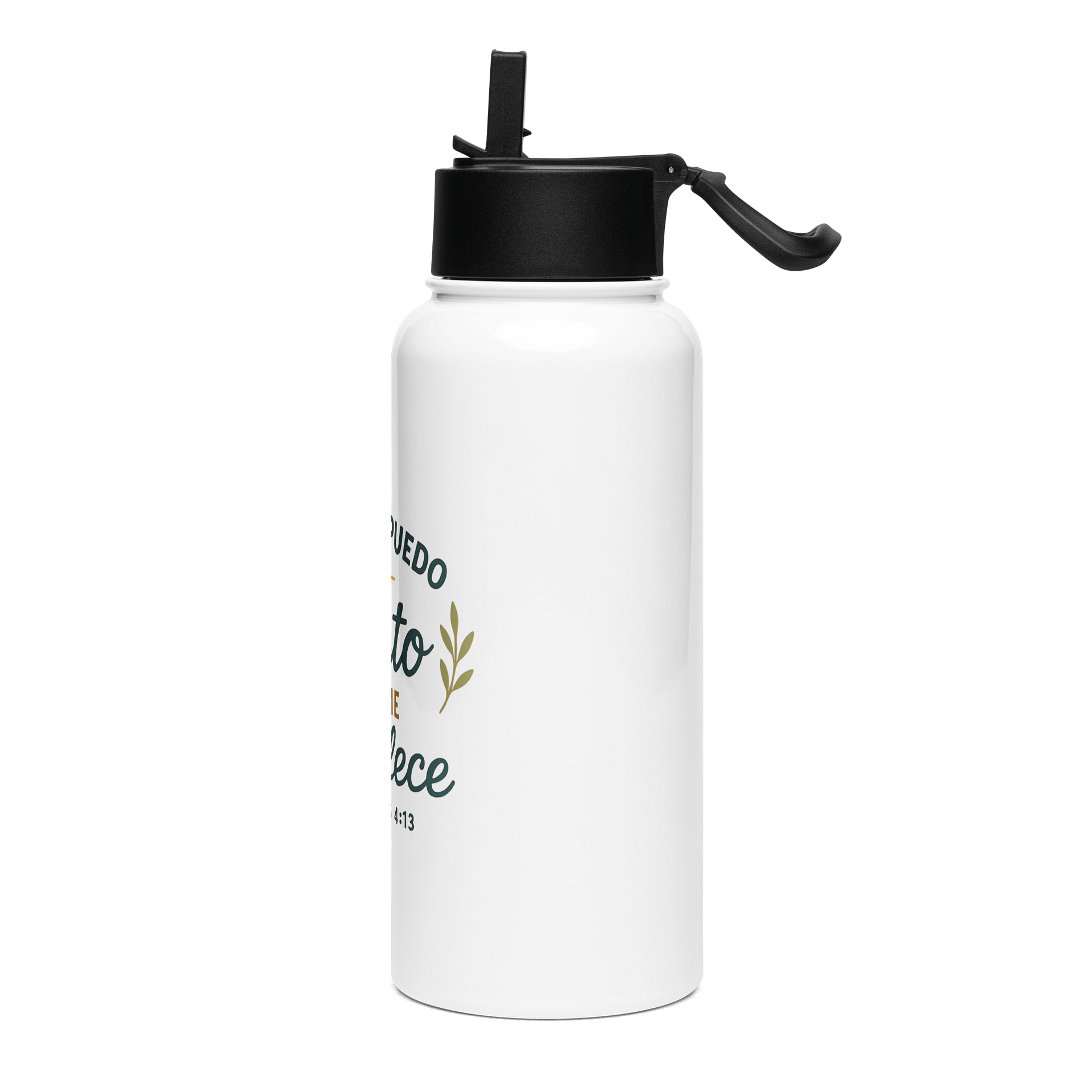 Stainless Steel Water Bottle – “Todo lo puedo en Cristo” – Spanish Christian Design product image (3)