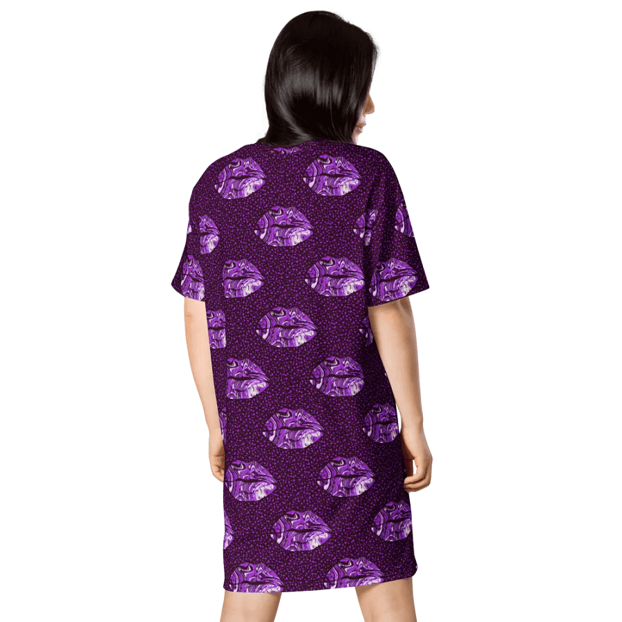 Purple Marbled Lips Tshirt Dress product image (3)