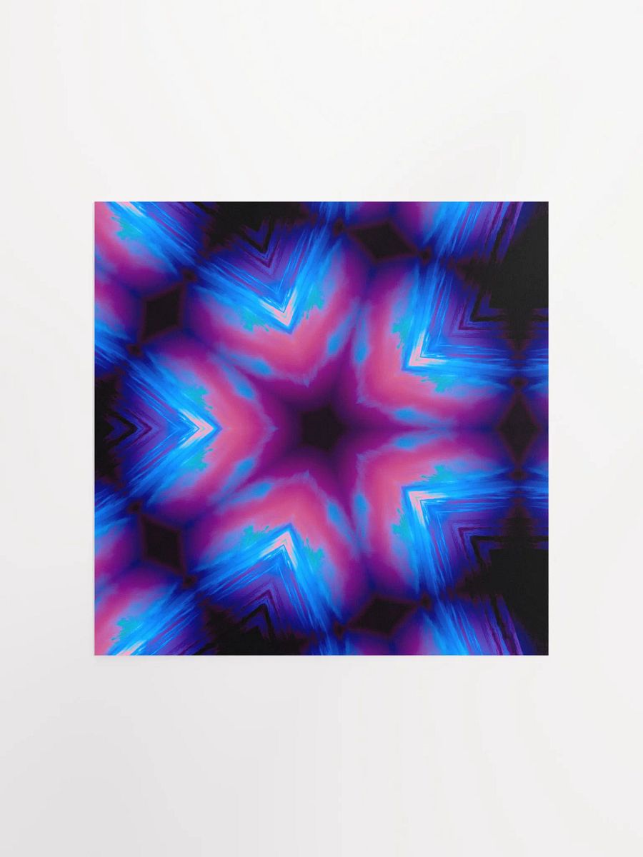 Coastal Kaleidoscope Poster, Strange Summer Sea Star Art, Neon Pink Blue Ocean Home Decor product image (1)