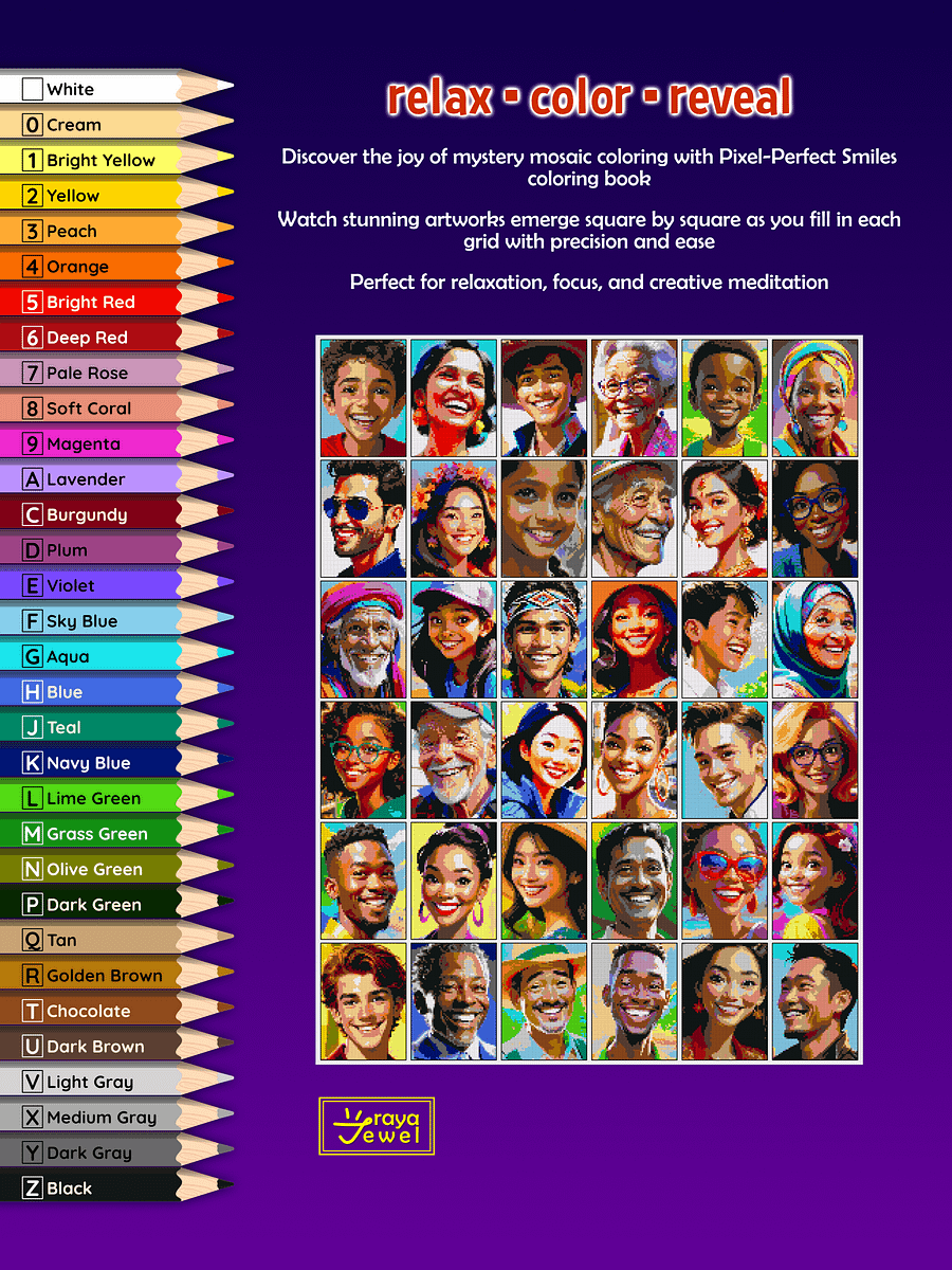 Pixel-Perfect Smiles Mystery Mosaics Coloring Book: Pixel Art Color By Number with 36 Illustrations product image (2)