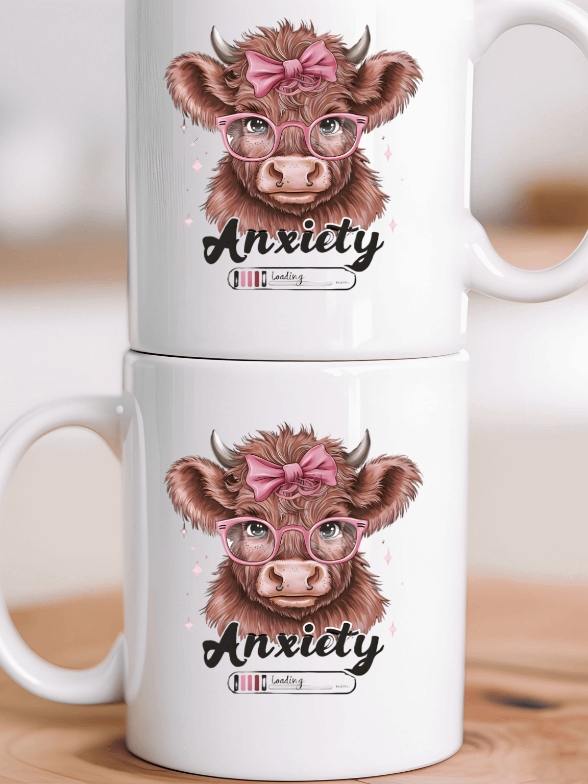 Anxiety Loading Coffee Mug – Funny Heifer Cow Design – Humorous Animal Lover Gift product image (6)