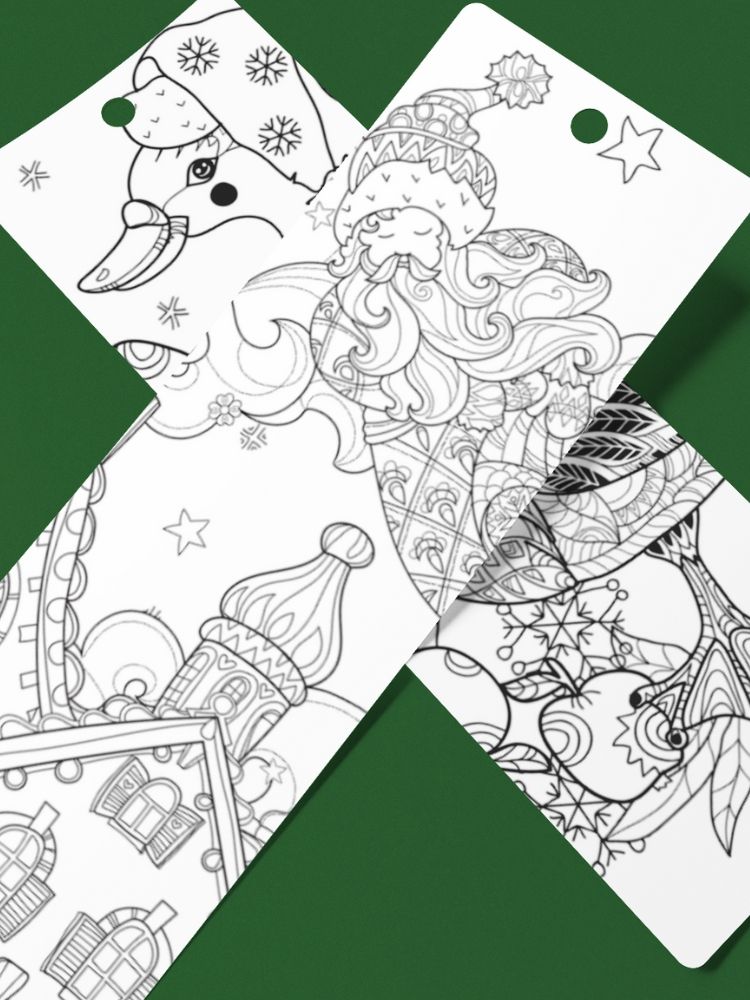 Printable Christmas Coloring Bookmarks - 2