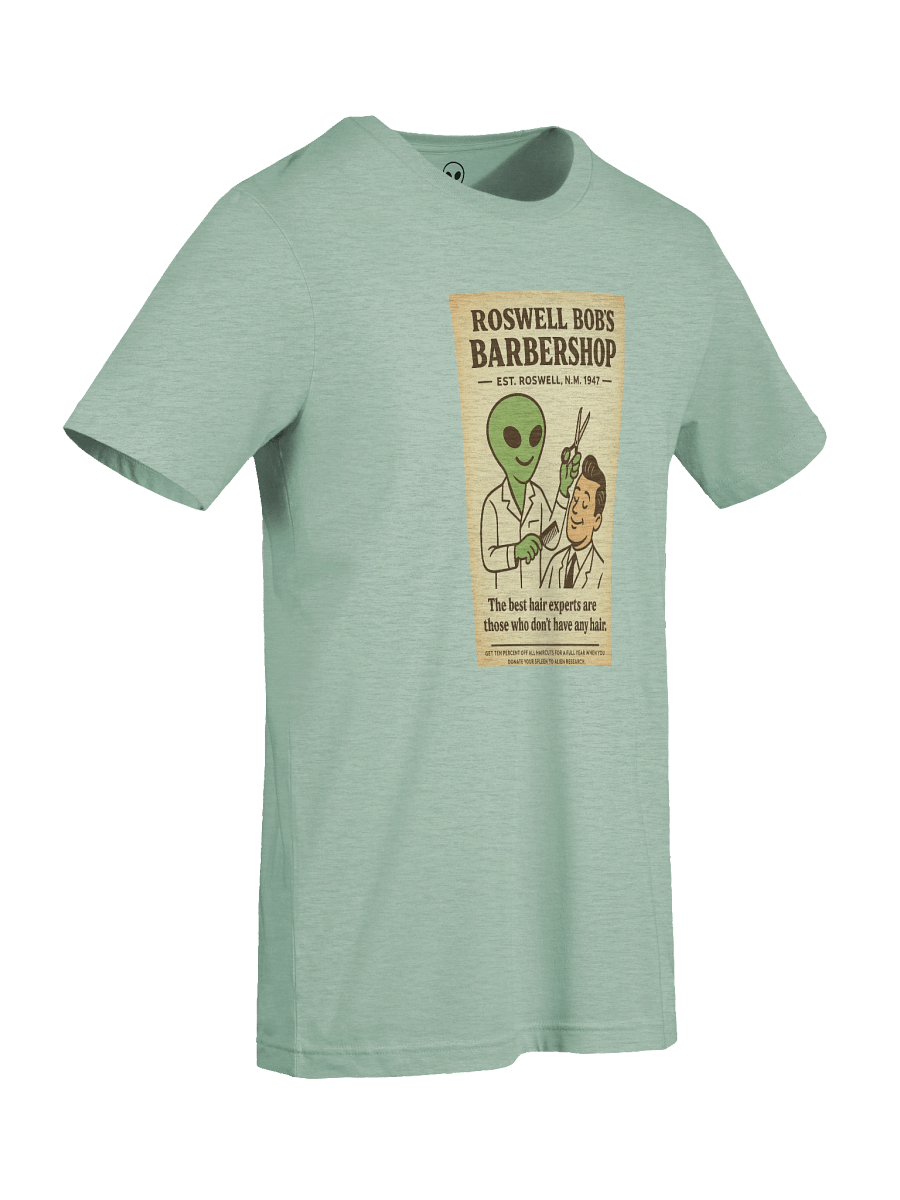 Barbershop Hairdresser Roswell Aliens 1950's Retro Poster Unisex T-Shirt product image (45)