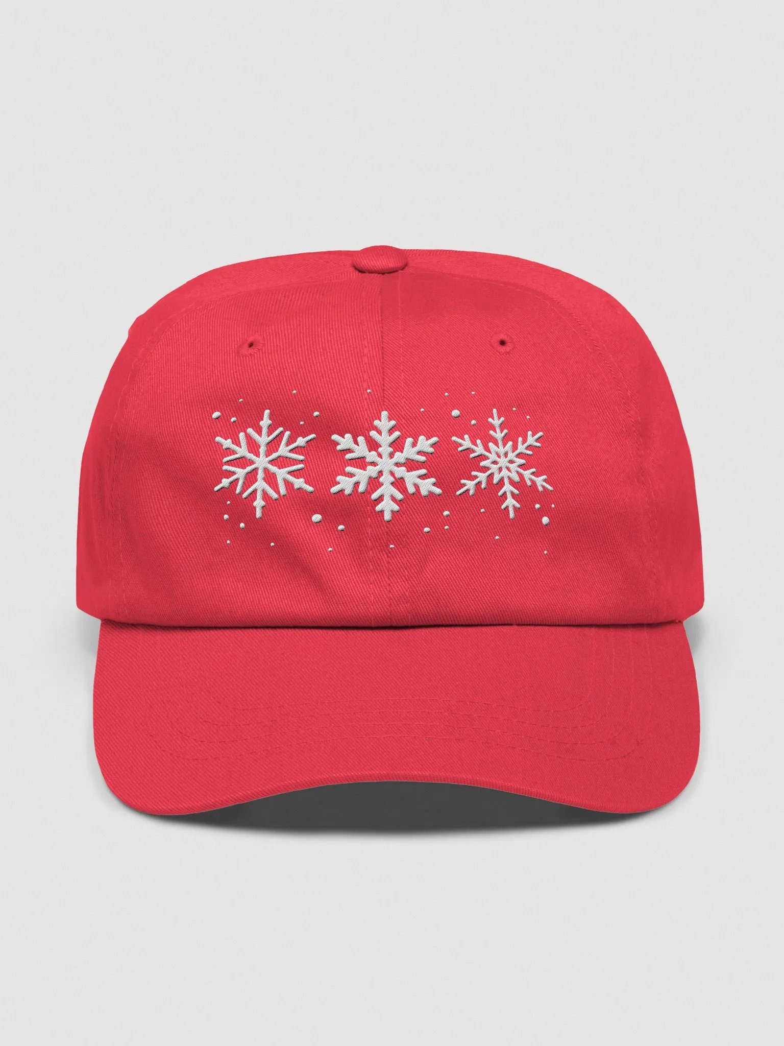 White Snowflakes Embroidered Classic Dad Hat product image (1)