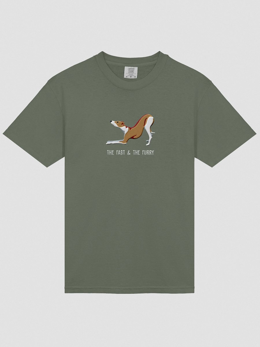 The Fast & The Furry T-Shirt(Embroidered) of an Italian Greyhound(Brown & White) product image (33)