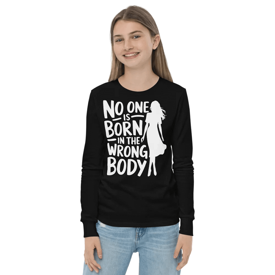 No One is Born in the Wrong Body Youth Long Sleeve Tee product image (3)