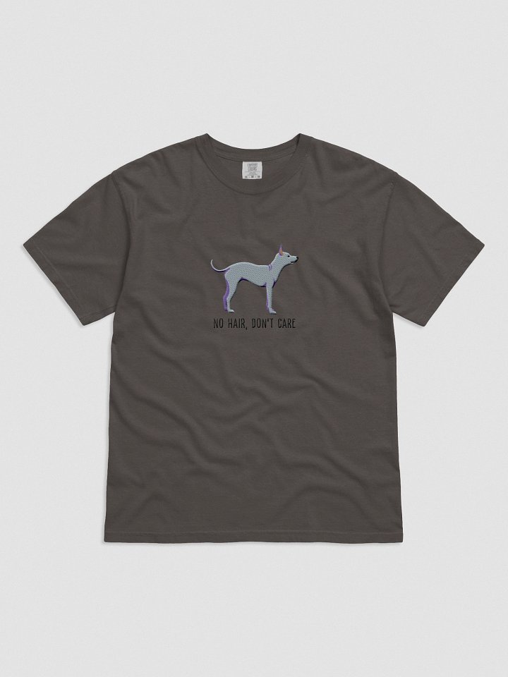 No Hair, Don't Care T-Shirt(Embroidered) of an American Hairless Terrier(Gray) product image (2)