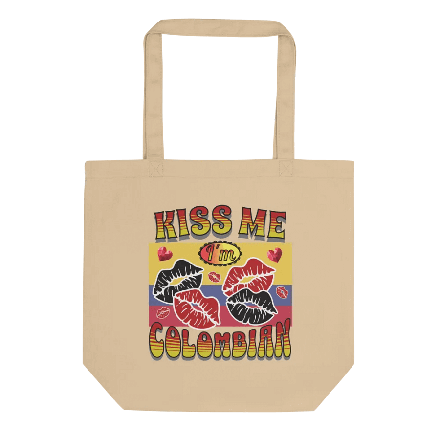 Kiss Me I'm Colombian Flag Tote Bag product image (1)