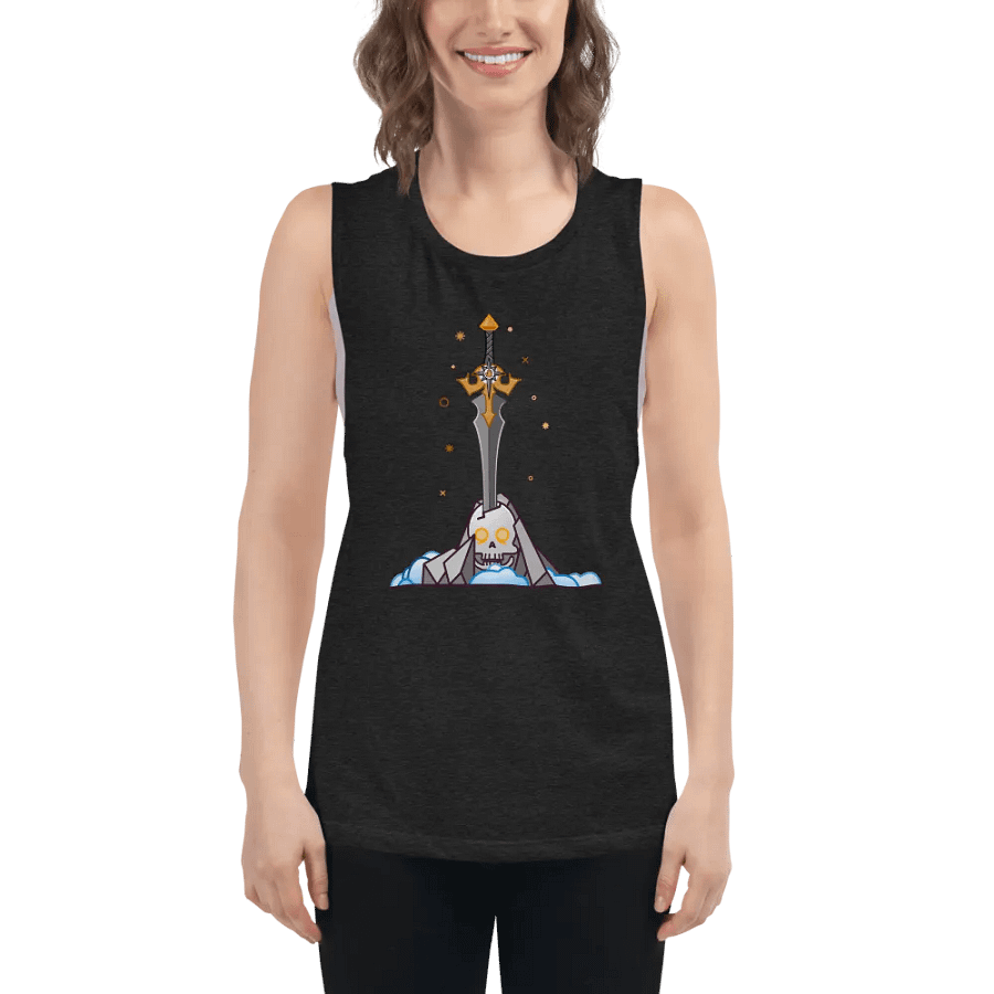 Sword in the Skull - Argent Variation - Women's Style Muscle Tank product image (6)