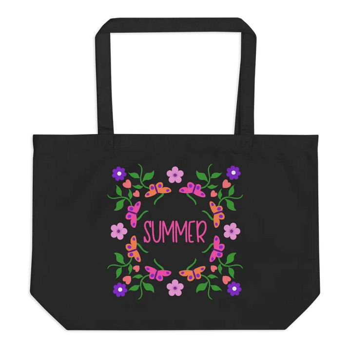 Flowers and Butterflies Summer Eco-Friendly Large Tote Bag product image (2)