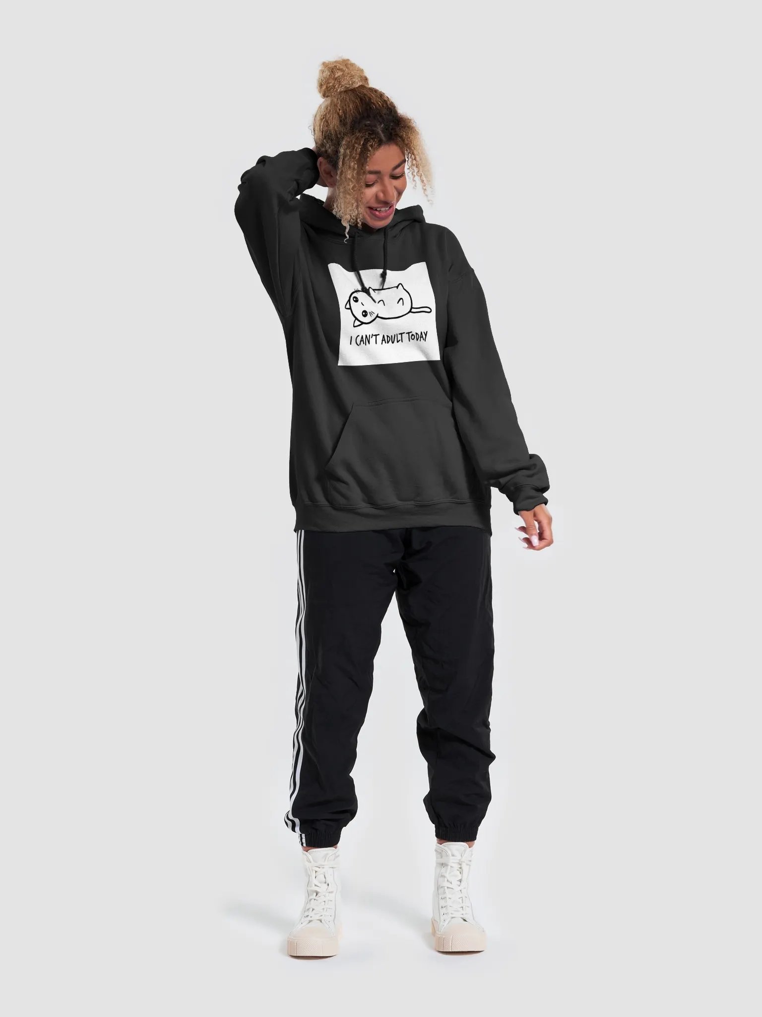 Cat Cartoon Hoodie - I Can't Adult Today product image (49)