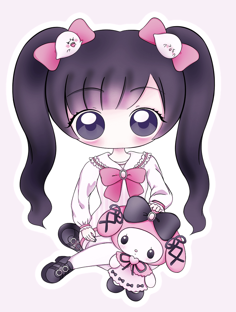 Jirai Kei J-Fashion My Melody Art Print / Sticker product image (1)