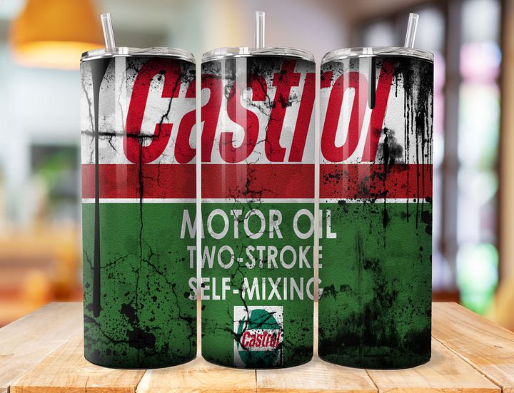 Castrol Motor Oil 20 oz Stainless Steel Tumbler – Classic Automotive Design product image (1)