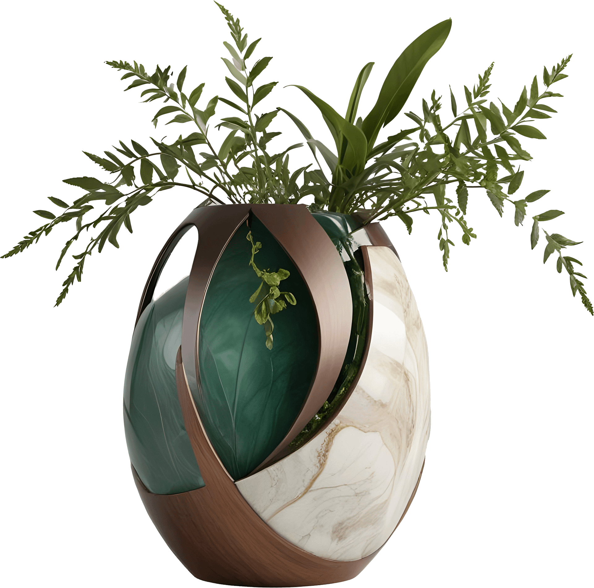 Luxe Botanique – Vase Art Déco with Plant home decor product image (1)
