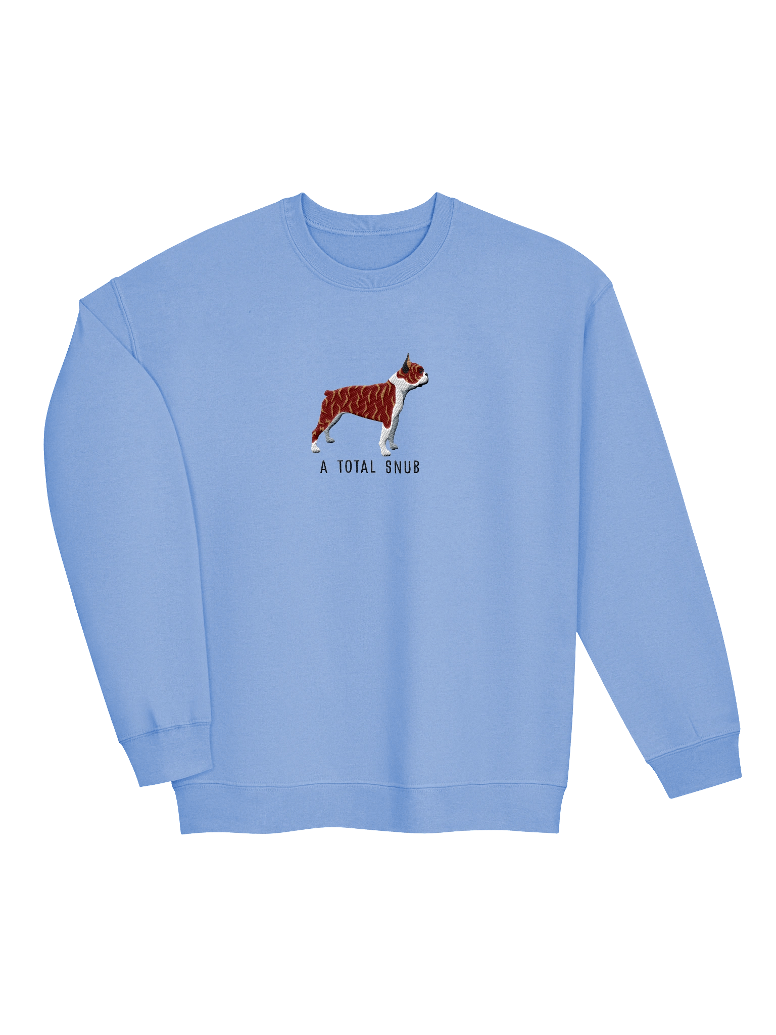 A Total Snub Sweatshirt (Embroidered) of a Boston Terrier(Reverse Brindle & White) product image (11)