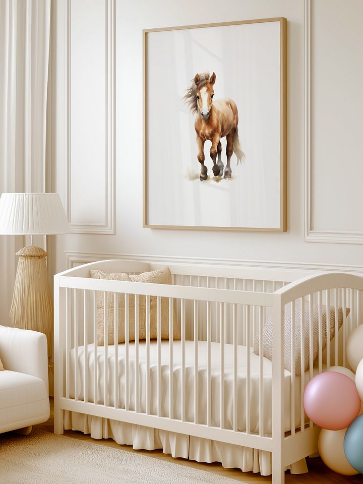 Watercolor Horse Nursery Decor Print product image (1)