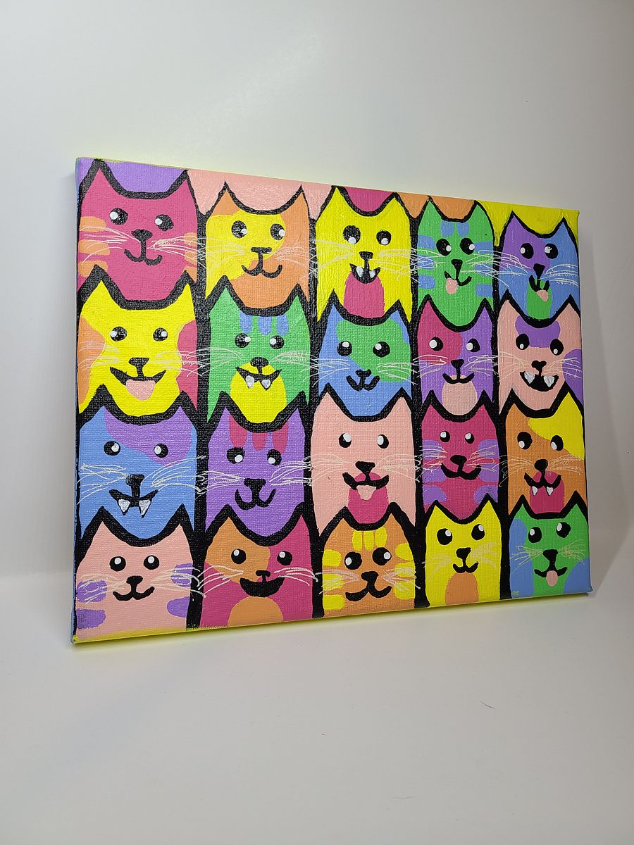 Kitty Clan Ain't Nothing to Fuck With - painting on 8x10 canvas product image (3)