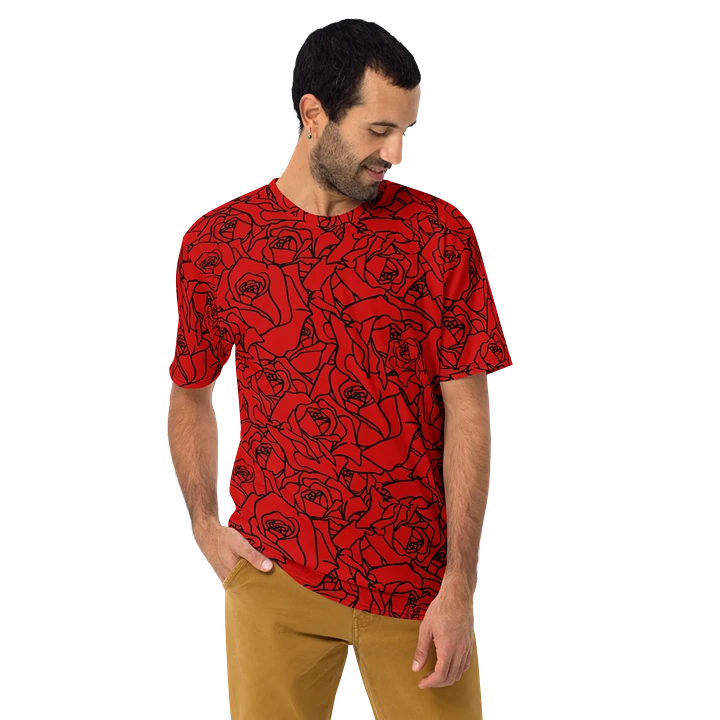 Loads of Roses · red-black crew neck t-shirt product image (1)