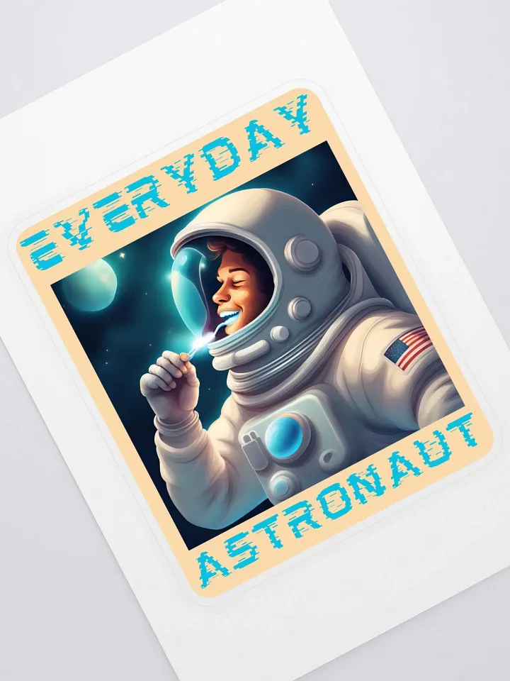 Everyday Astronaut Brushing Teeth Sticker product image (1)