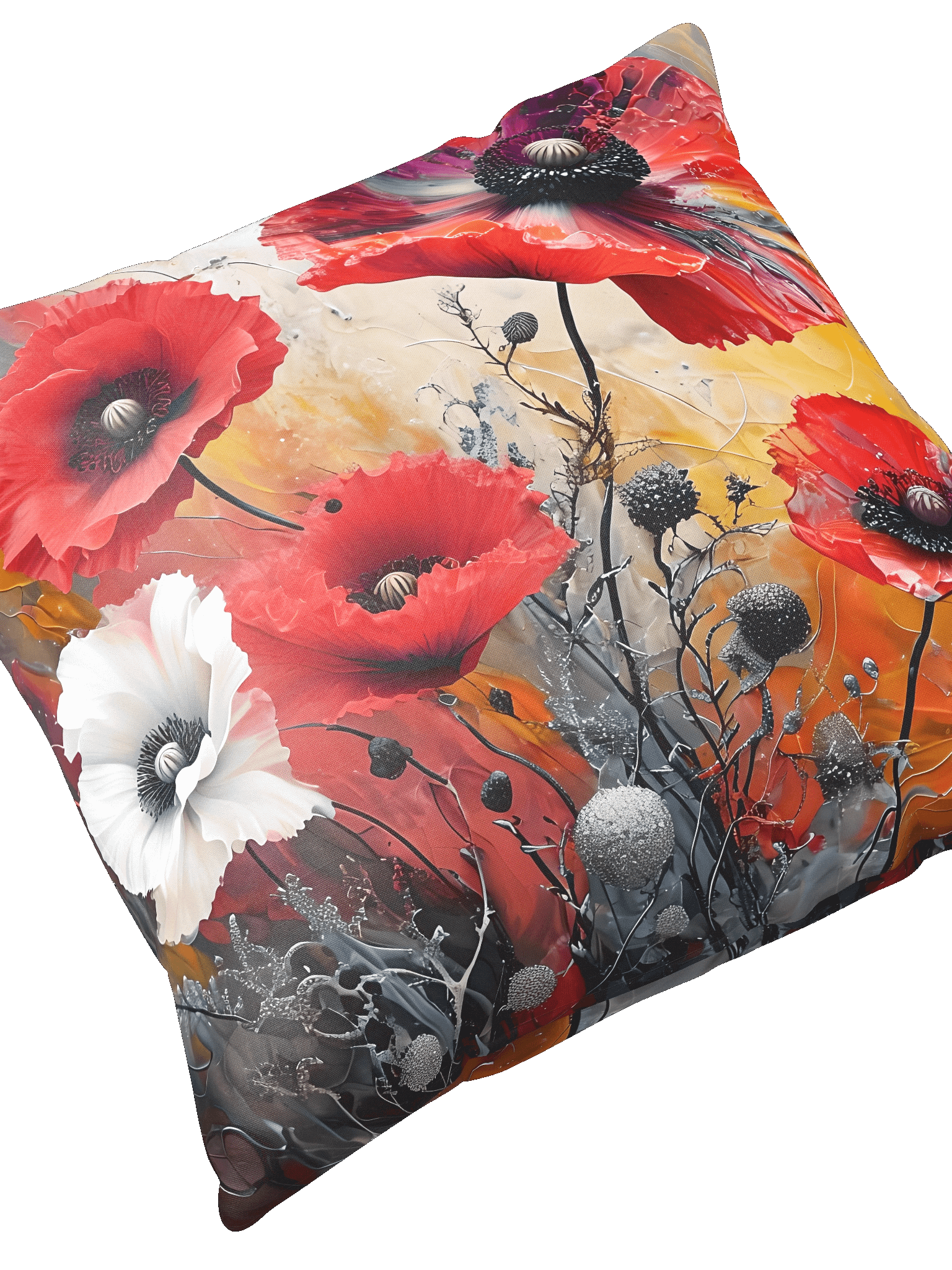 Embers of Bloom – Abstract Red Poppy Cushion Cover product image (5)