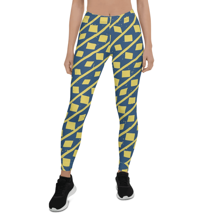 Dynamic Yellow Geometric Movement Leggings product image (1)