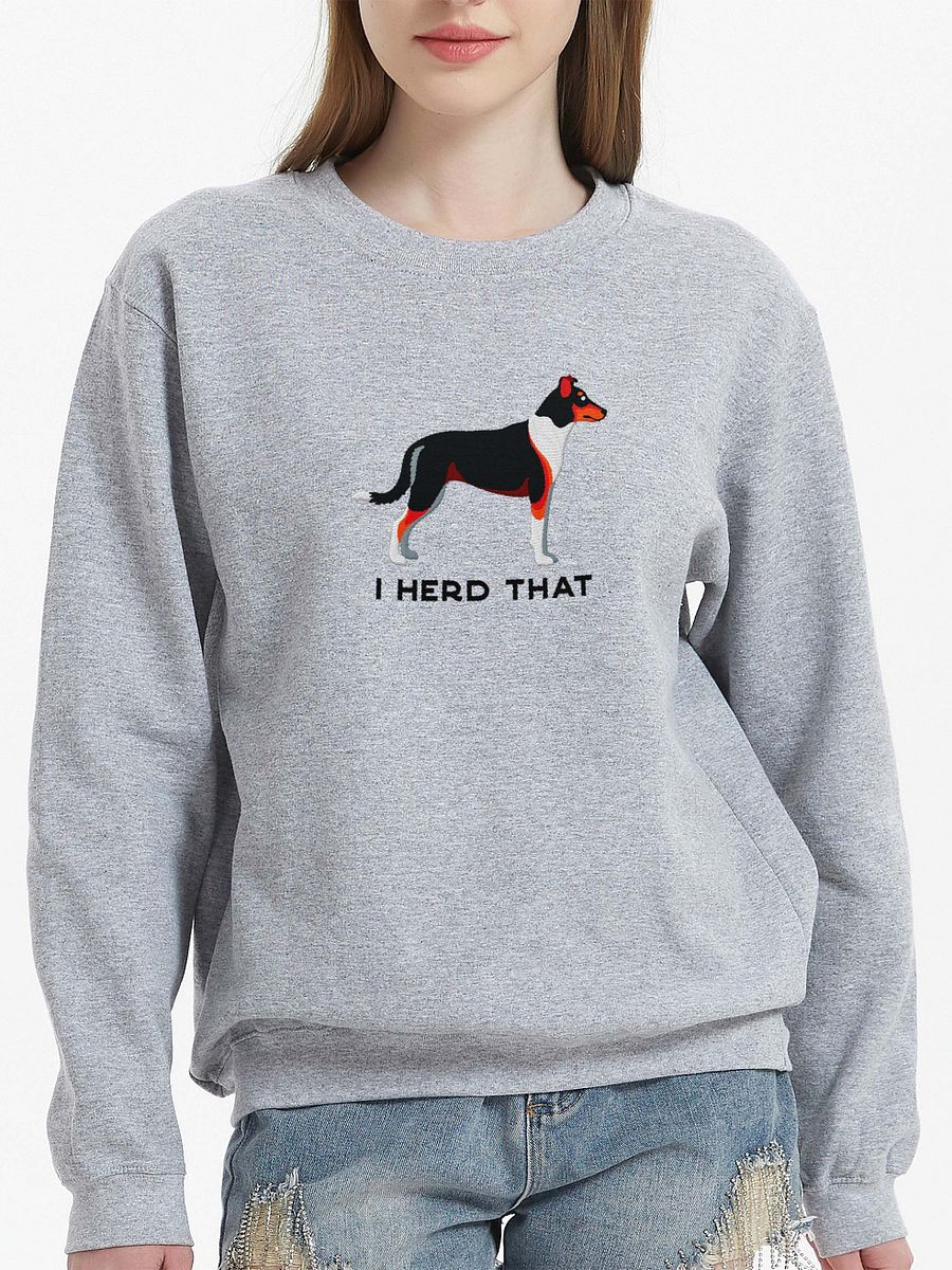 I Herd That Sweatshirt (Embroidered) of a Smooth Collie(Tricolor) product image (2)