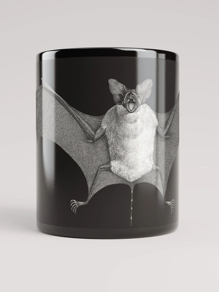Winged Guardian Bat Black Glossy Mug product image (1)
