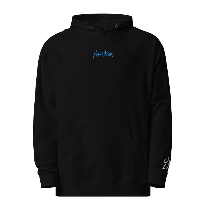 UniSex YvngNxmd Blue Script Logo Embrioder Hoodie product image (2)