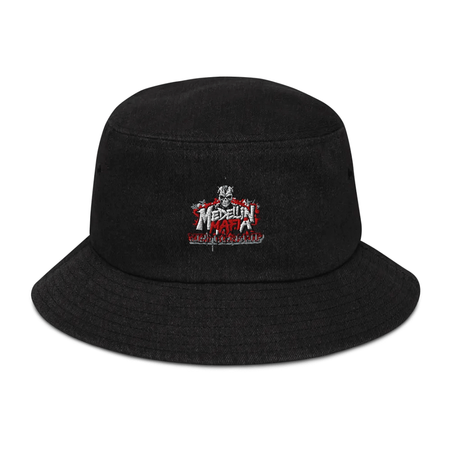 Menacing Skull Denim Bucket Hat product image (1)