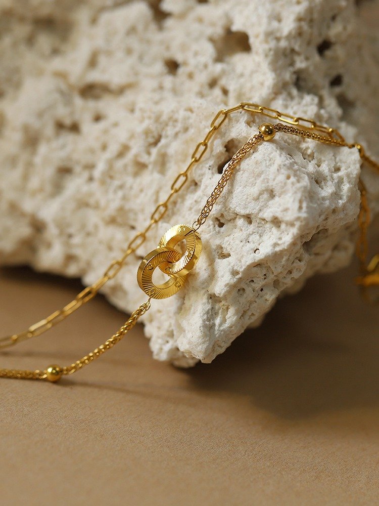 double-ring Bracelet | 18K Gold Plated product image (8)
