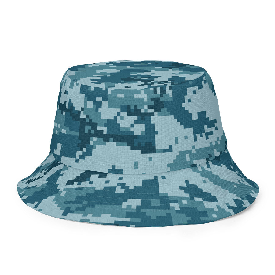 Pixelated Blue and Pink Camo Reversible Bucket Hat product image (2)