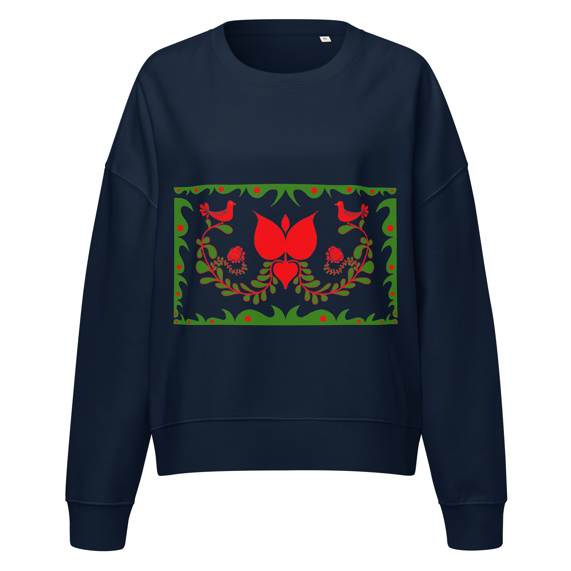 Hungarian Deep Blue Garden Blossom Women's Organic Sweatshirt product image (1)
