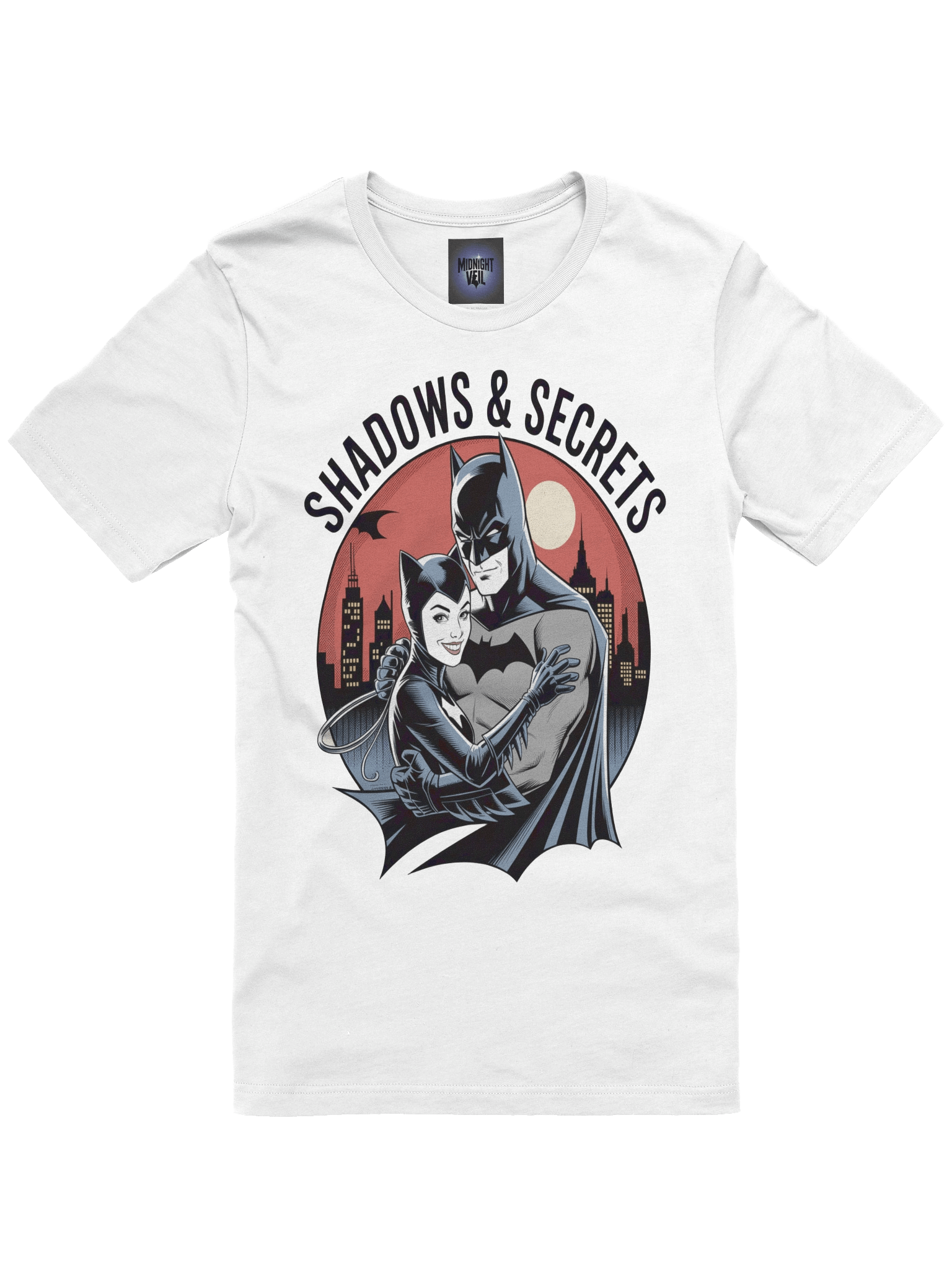 Shadows & Secrets: Batman & Catwoman Midnight Embrace T-Shirt product image (3)