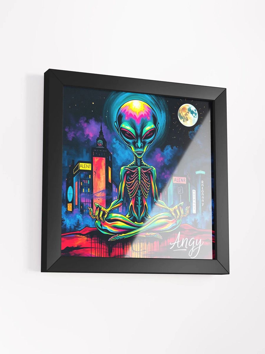 Meditating visitor Vibrant Ayous Wood Framed Matte Poster product image (13)