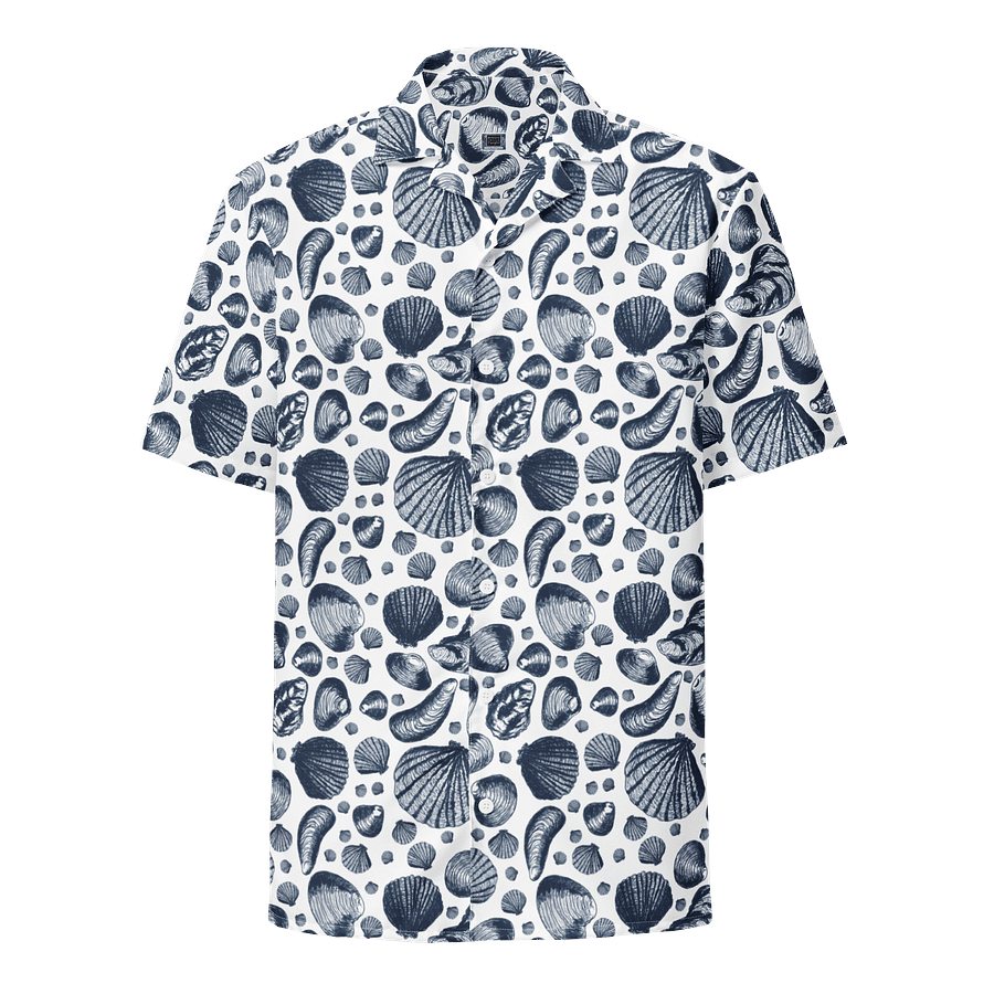 Men's | New England Tidal Treasures | Navy on White | Hawaiian Shirt | Vibrant Coastal Style product image (1)