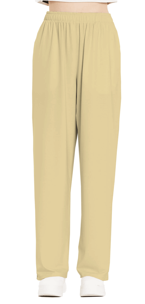 Plain Color Butter Wide-Leg Pants product image (2)