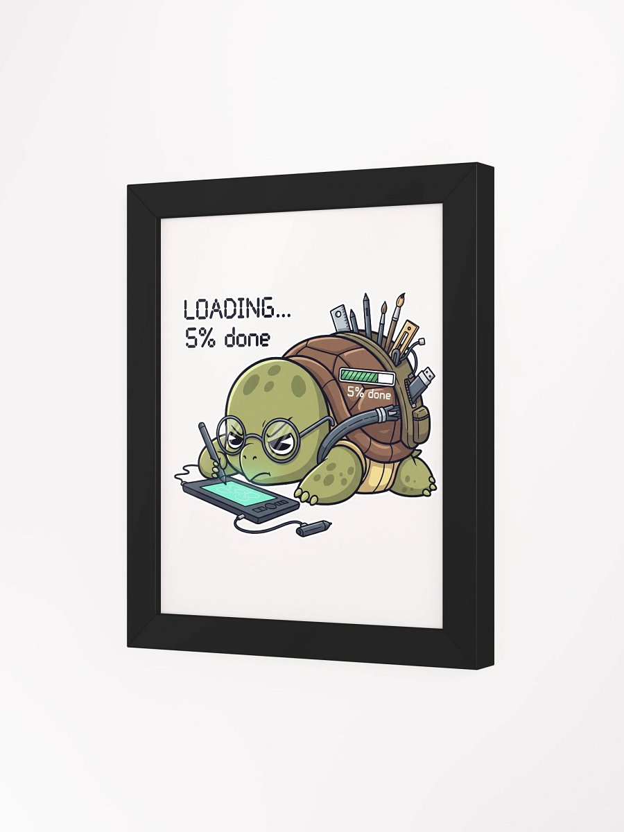 Techie Turtle on Drawing Tablet Framed High-Quality Matte Poster product image (3)