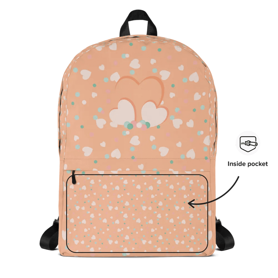Simply Peachy Hearts and Dots Backpack product image (2)